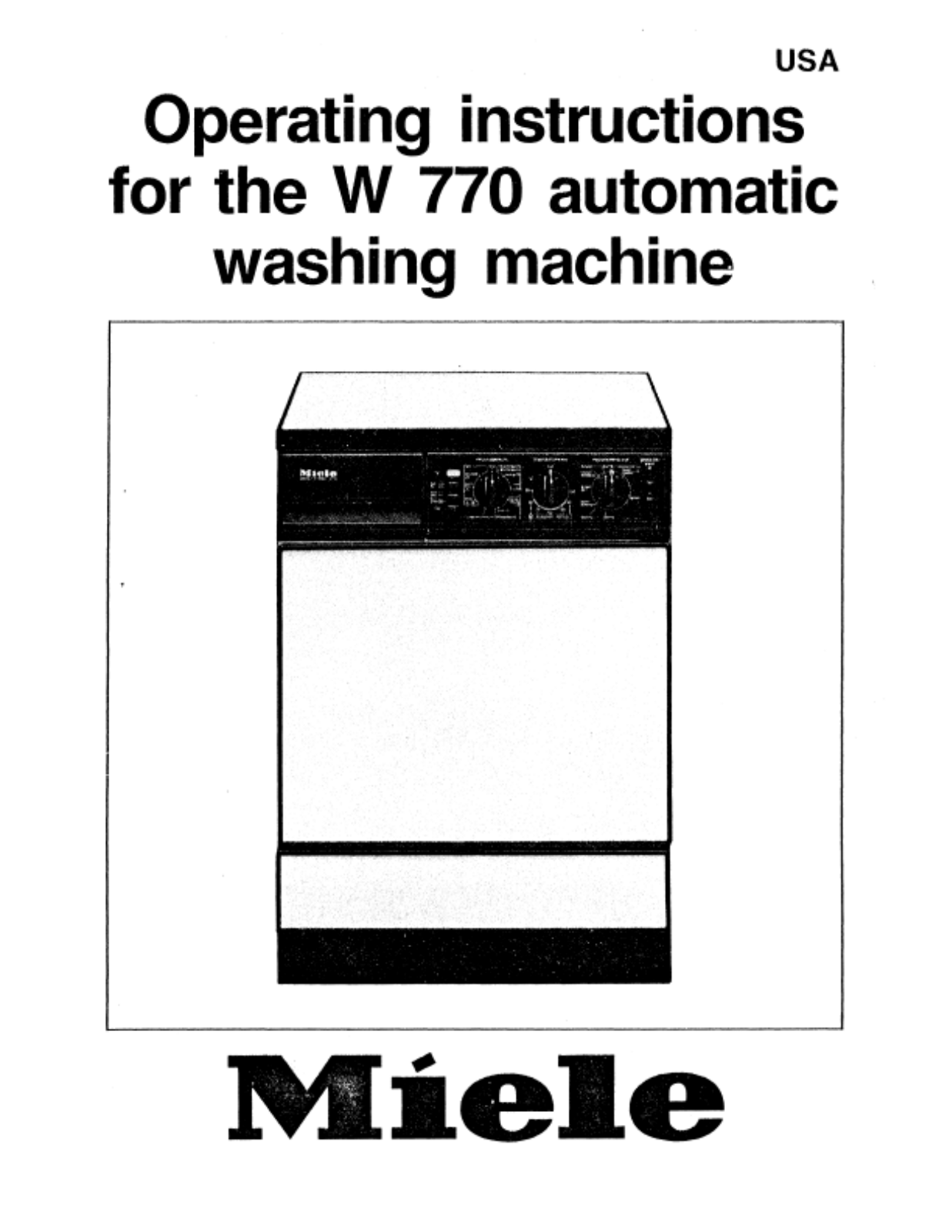 Miele W770 Operating instructions