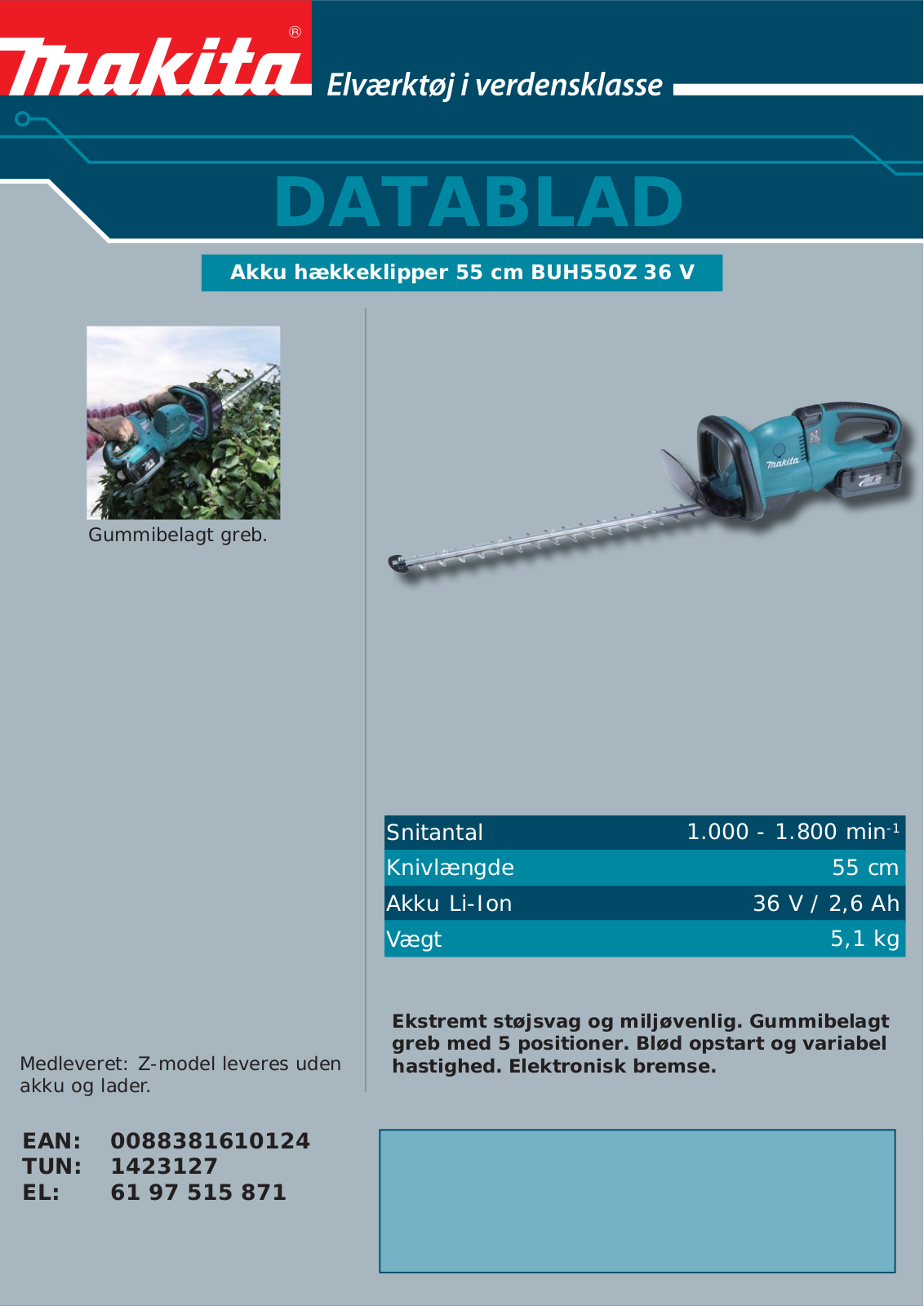 Makita BUH550Z User Manual