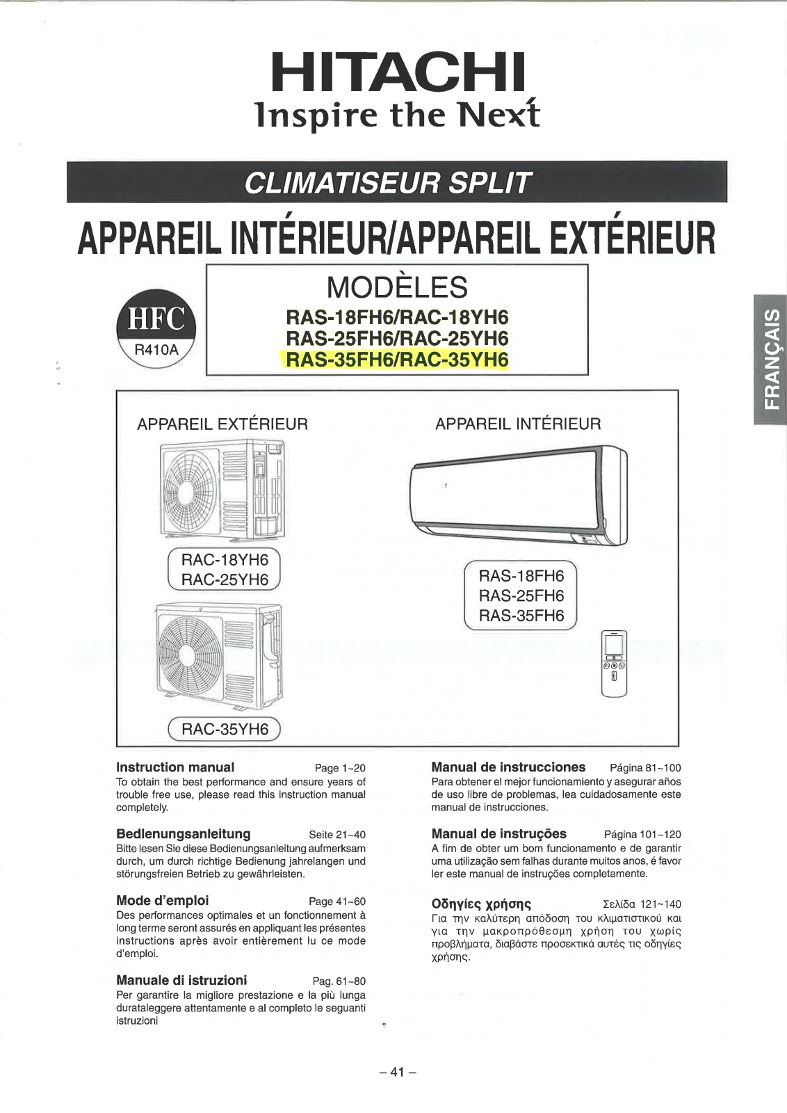 HITACHI RAS-35FH6 User Manual