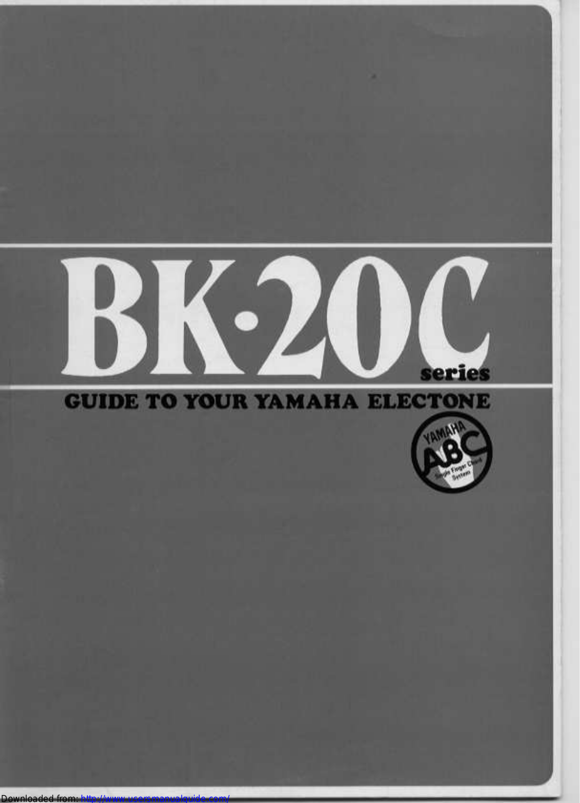 Yamaha Audio BK-20C User Manual