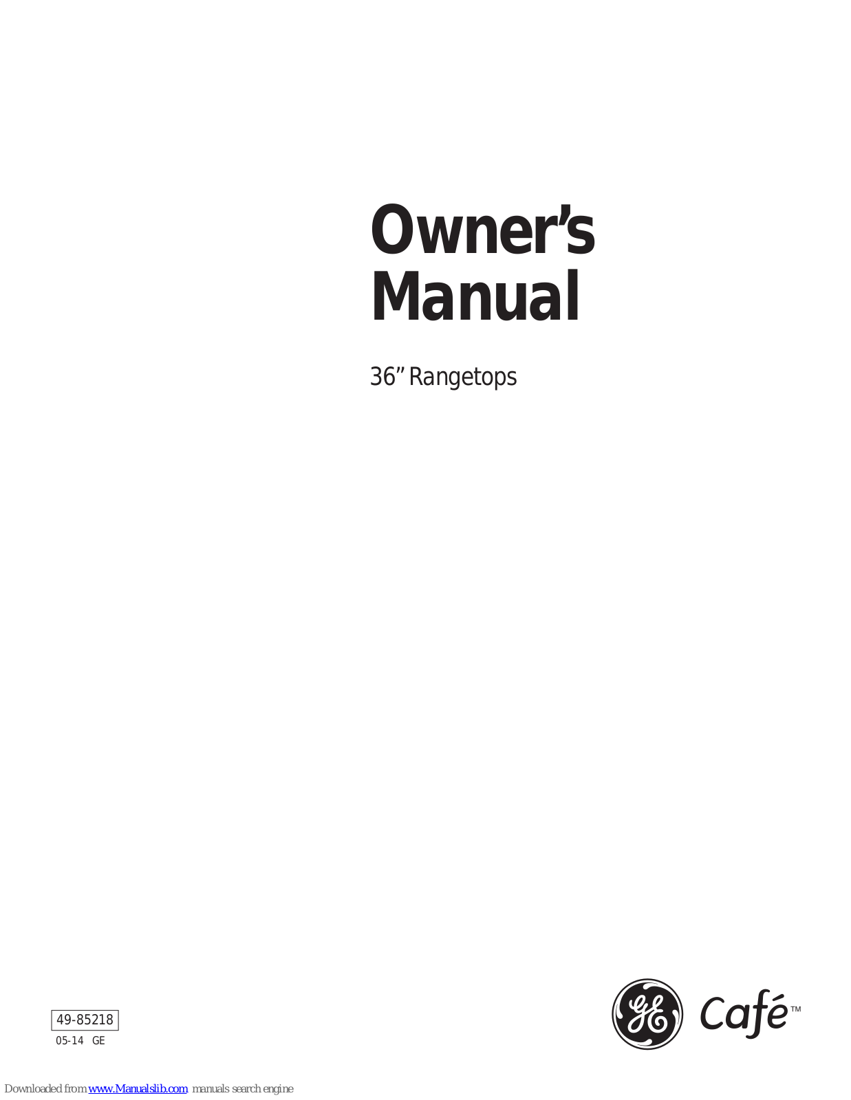 GE ZGU486NR, ZGU486LD, ZGU486LR, ZGU486ND, ZGU484NG Owner's Manual