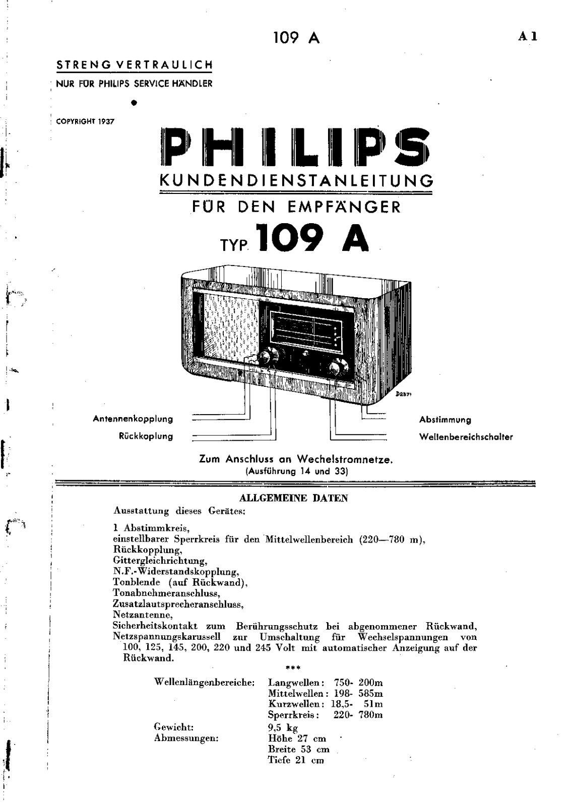 PHILIPS 109 A Service Manual