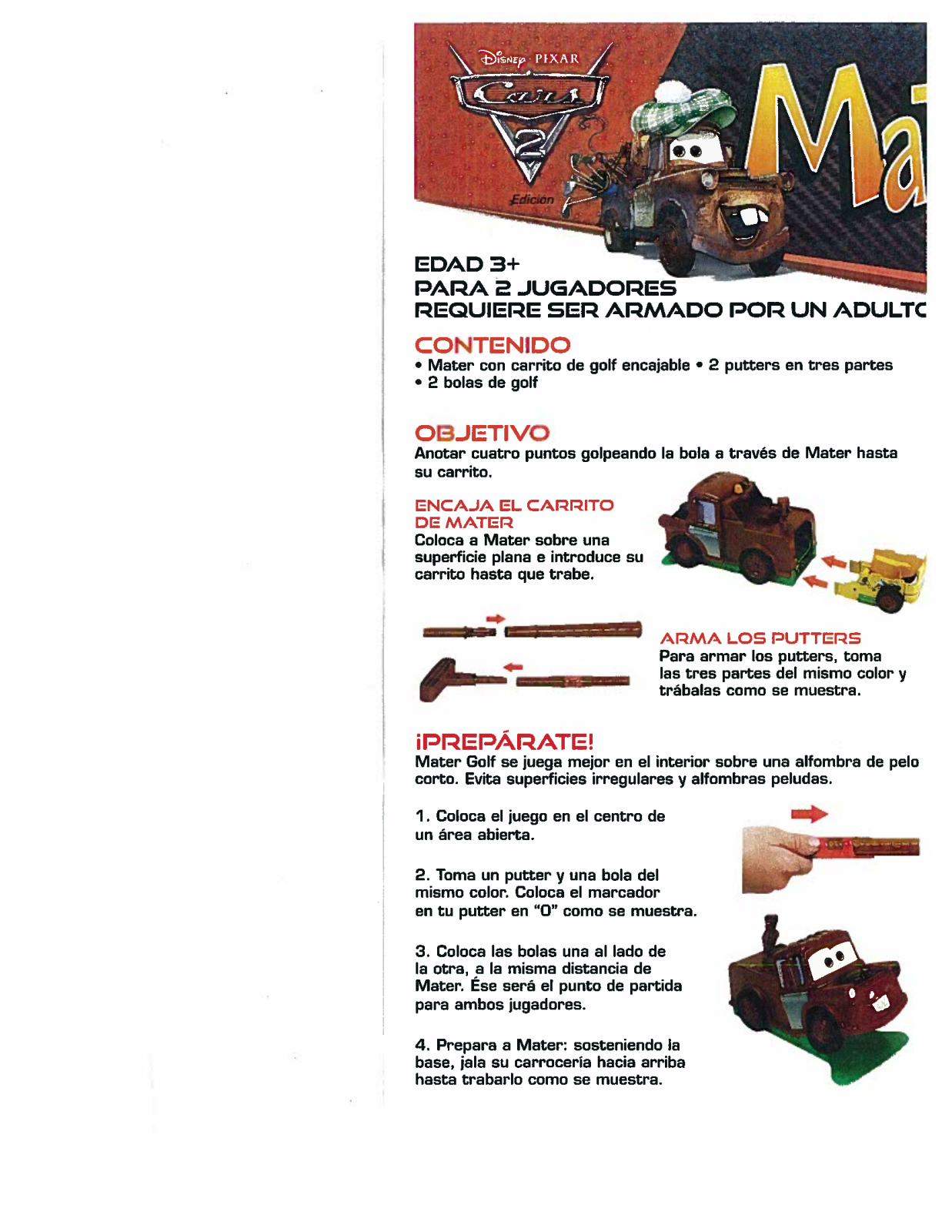 HASBRO Mater Golf Cars 2 User Manual