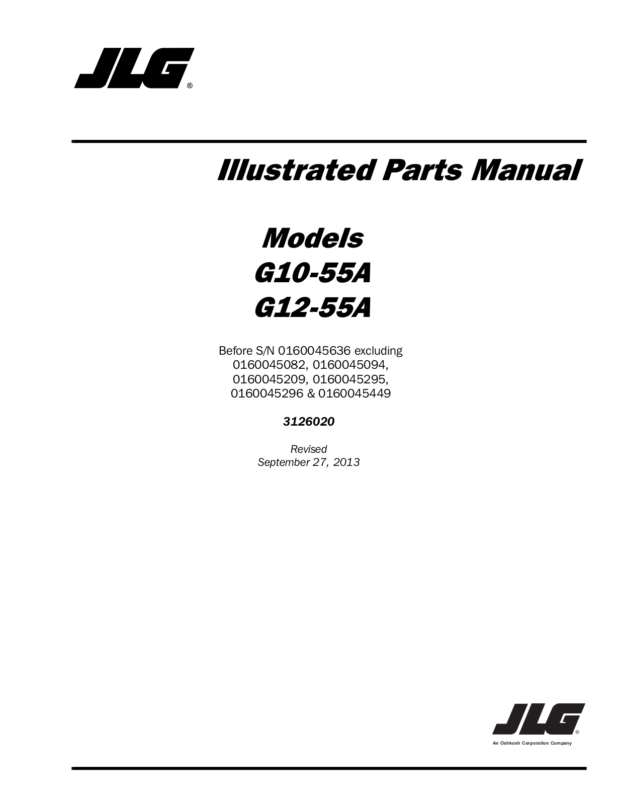 JLG G12-55A Parts Manual