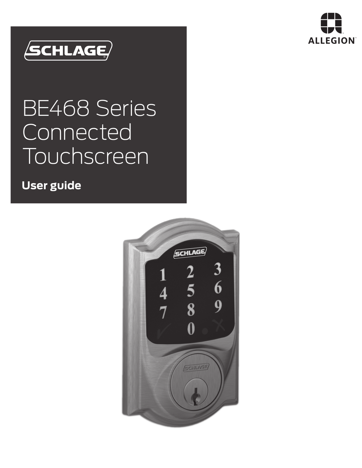 Schlage BE468 Series Connected Touchscreen Locks User Manual