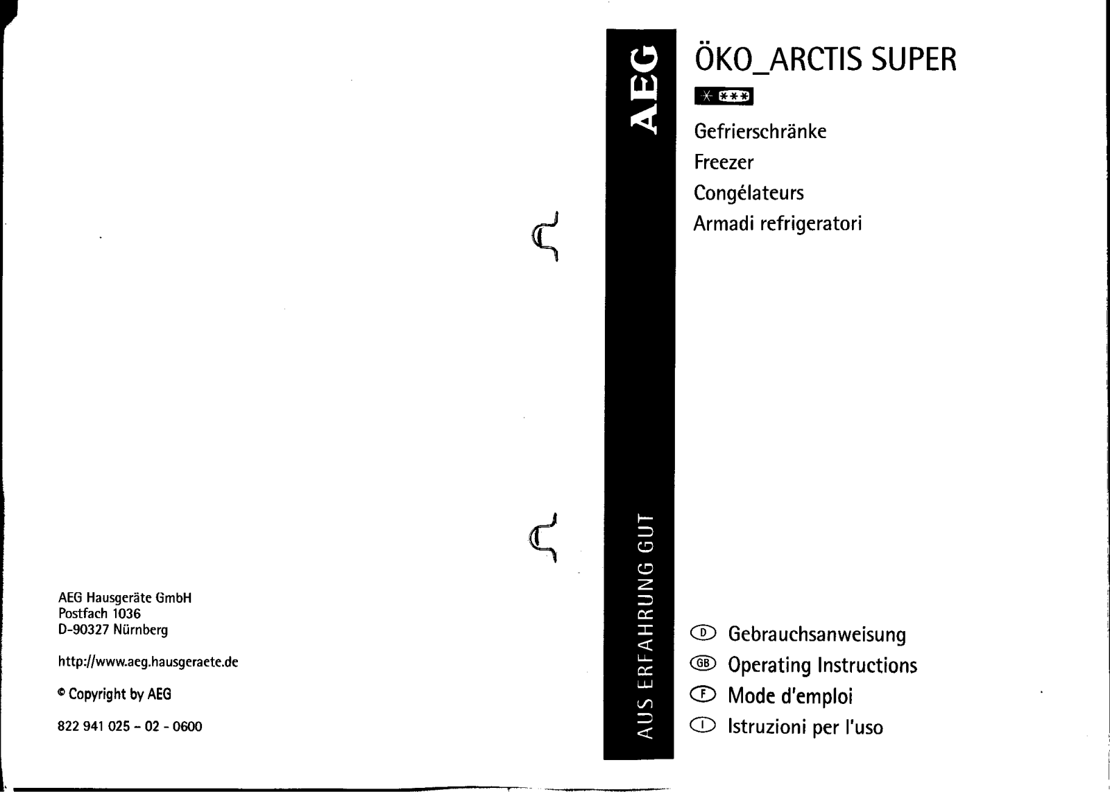 AEG ARC3640 User Manual