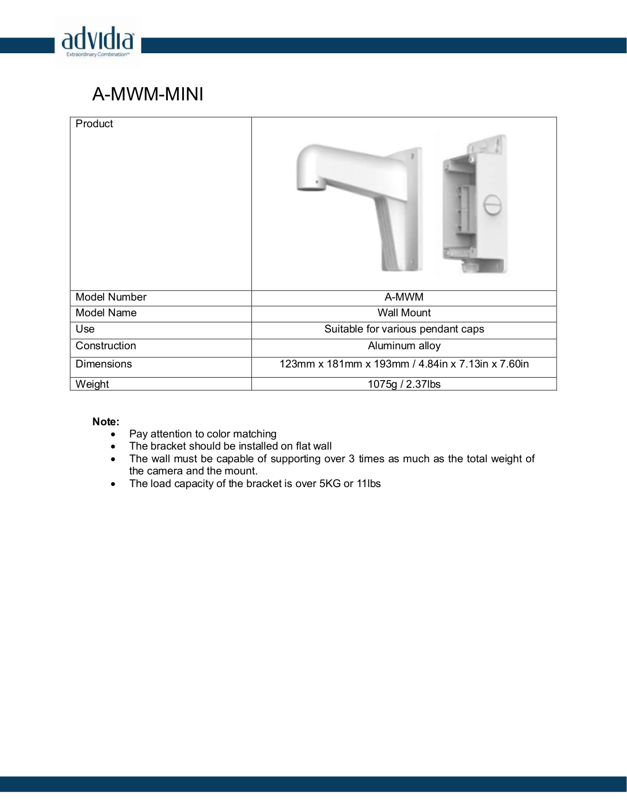 Panasonic A-MWM-mini Specsheet