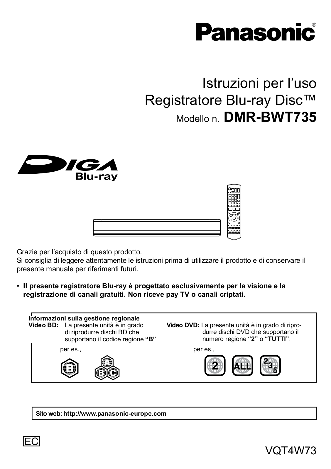 Panasonic DMR-BWT735 User Manual