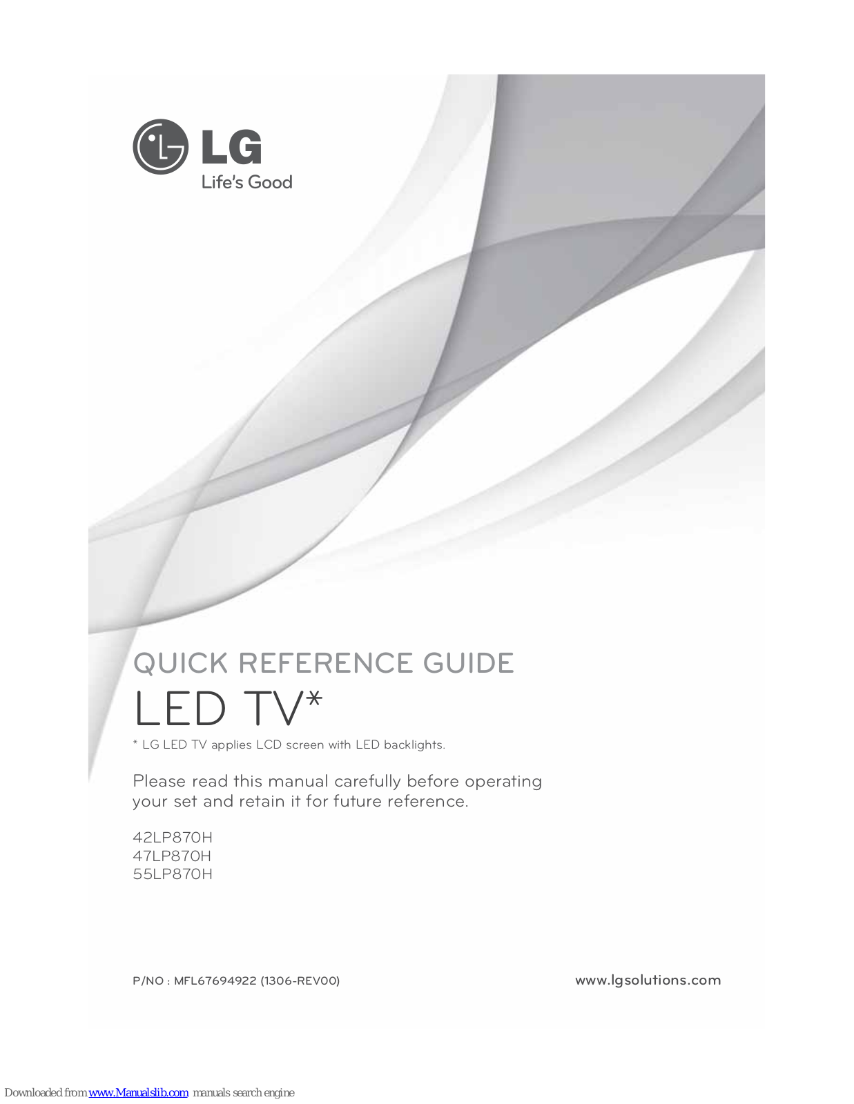 LG 47LP870H, 32LP645H-UH, 55LP870H, 32LP645H, 32LP620H Quick Reference Manual