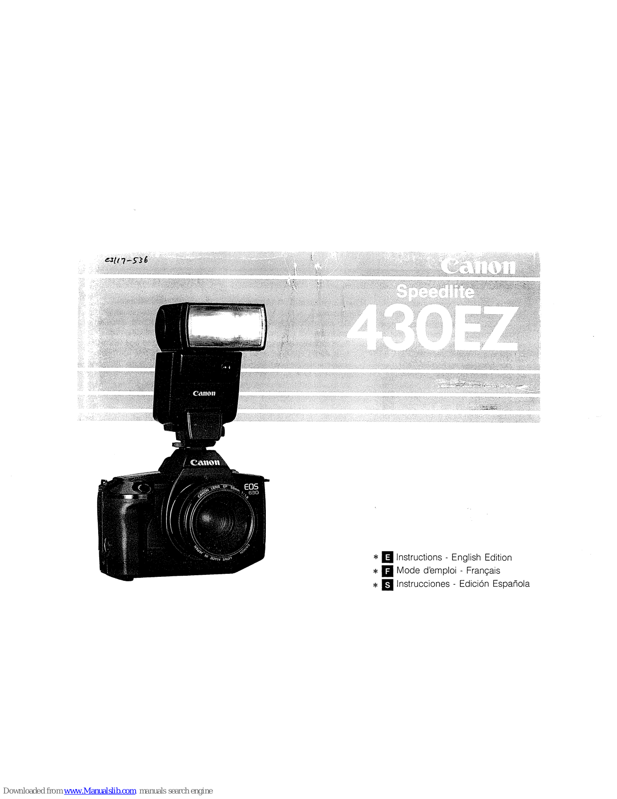 Canon Speedlite 430 EZ Instructions Manual