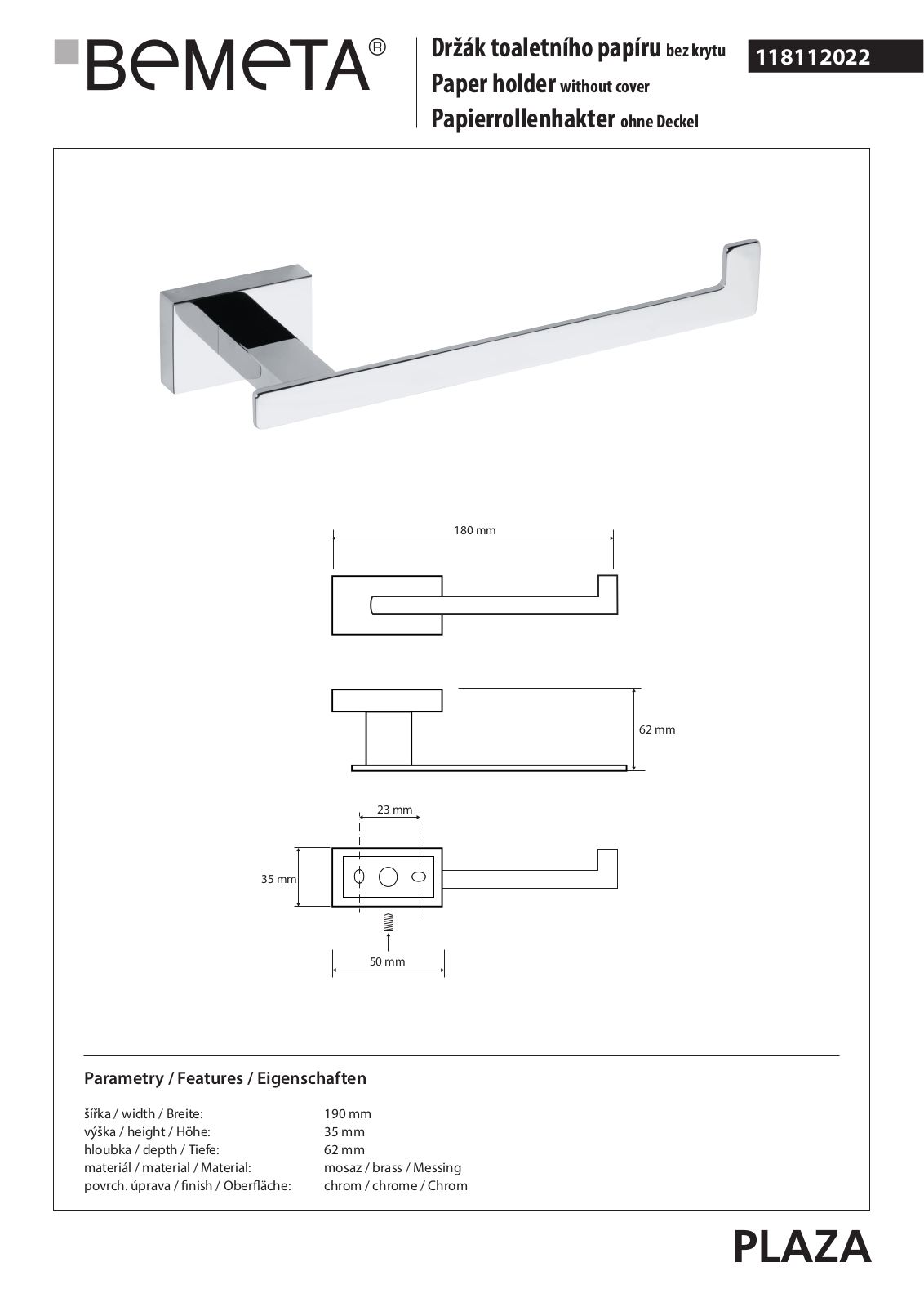 Bemeta Plaza 118112022 User guide