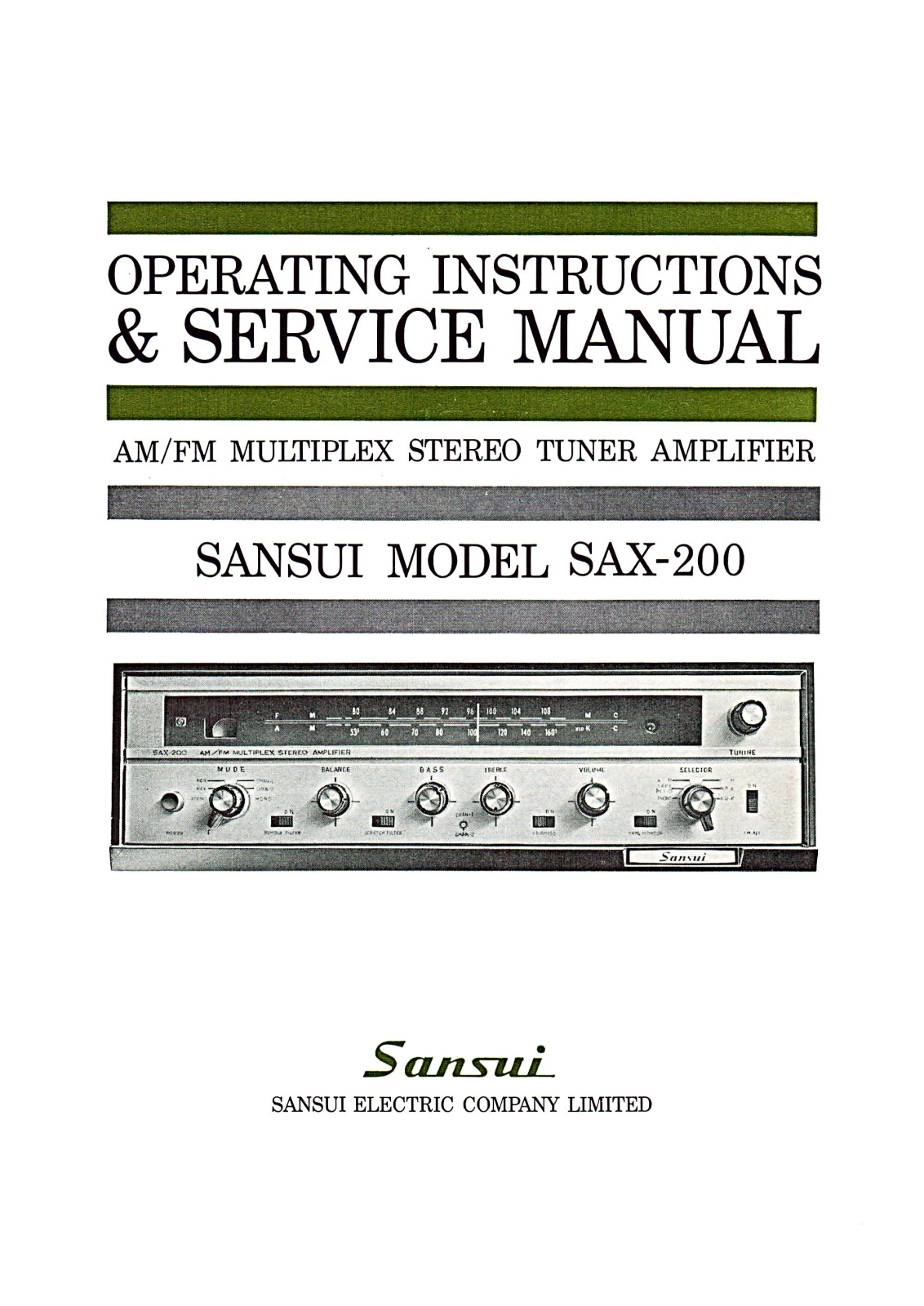 Sansui SA-X200 Service Manual