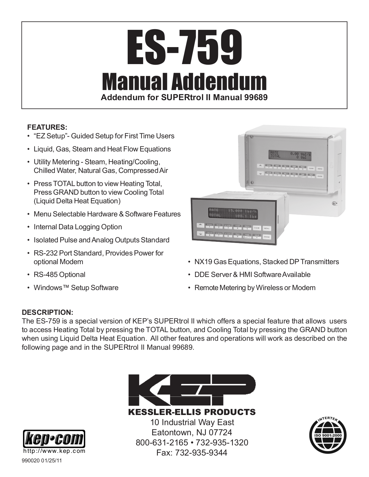 KEP ES-759 Operating Manual