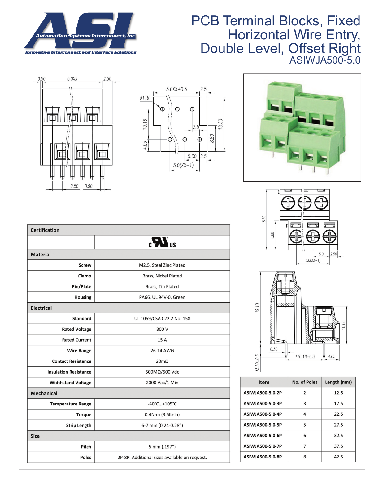 ASI-Automation Systems Interconnect ASIWJA500-5.0 Data Sheet