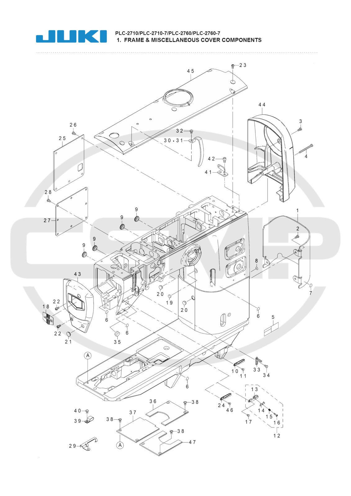 Juki PLC-2710, PLC-2710-7, PLC-2760, PLC-2760-7 Parts Book