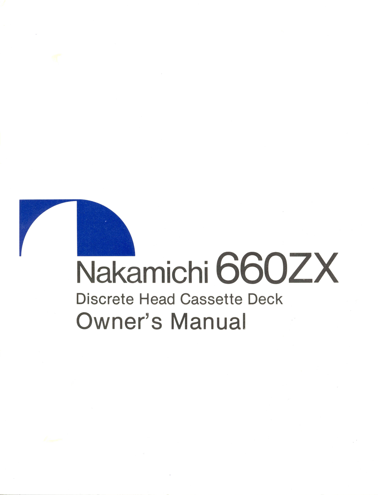 Nakamichi 660-ZX Owners manual