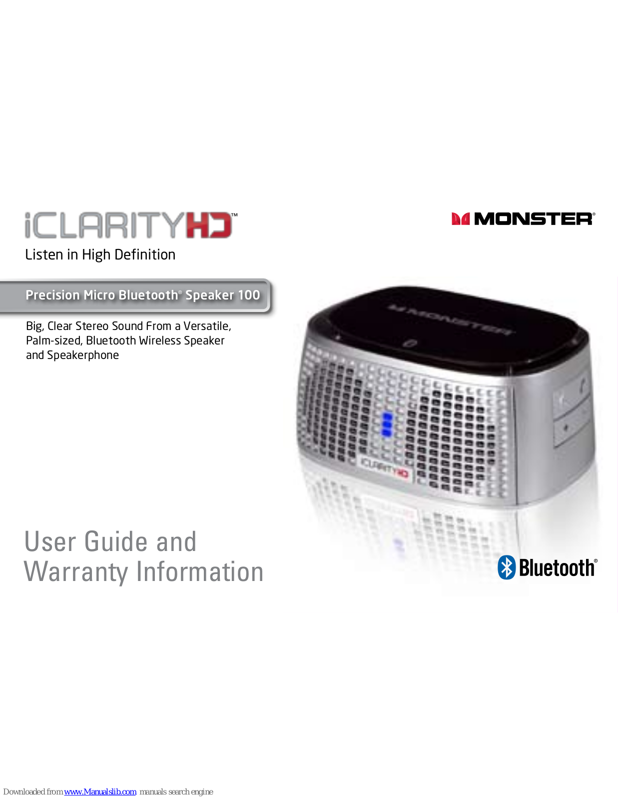 Monster Precision Micro Bluetooth 100 User Manual And Warranty Information