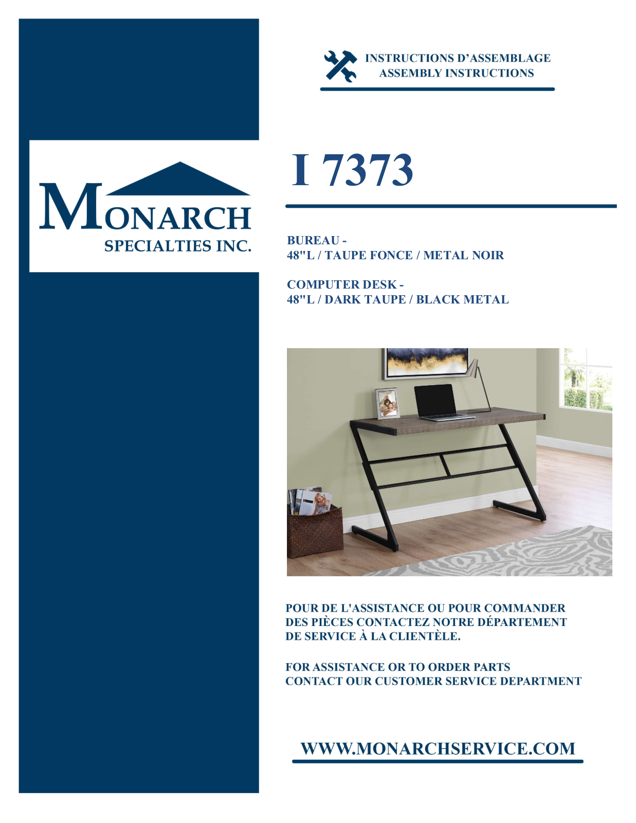 Monarch I7373 Assembly Guide - ManualMachine.com