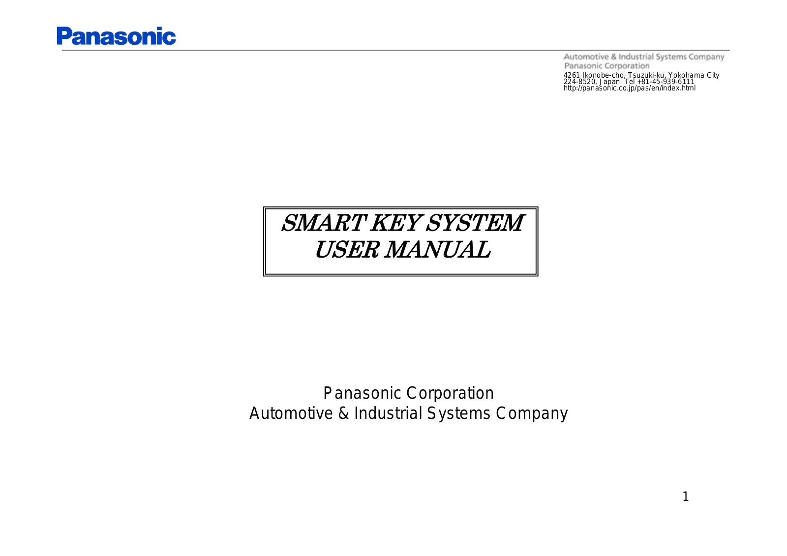 Panasonic 932YEP0FX1510, 932YEP0FX1515 User Manual