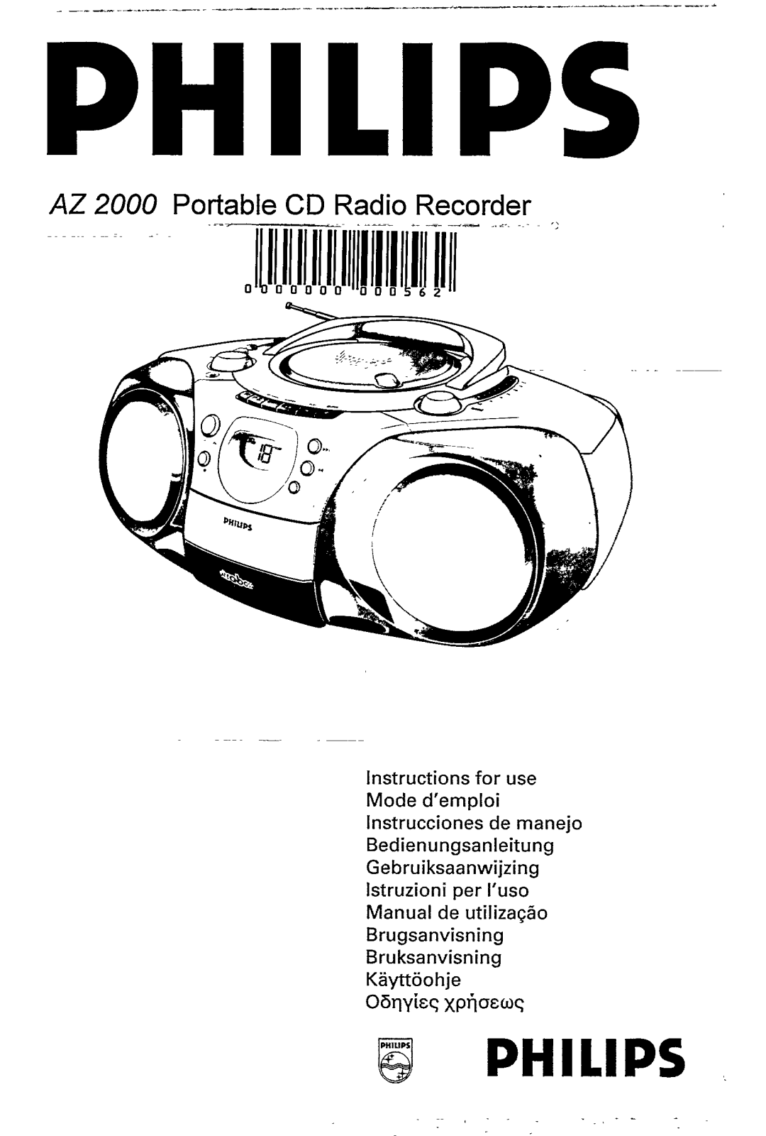 Philips AZ2000/19, AZ2000/17, AZ2000/05, AZ2000/01, AZ2000/00 User Manual