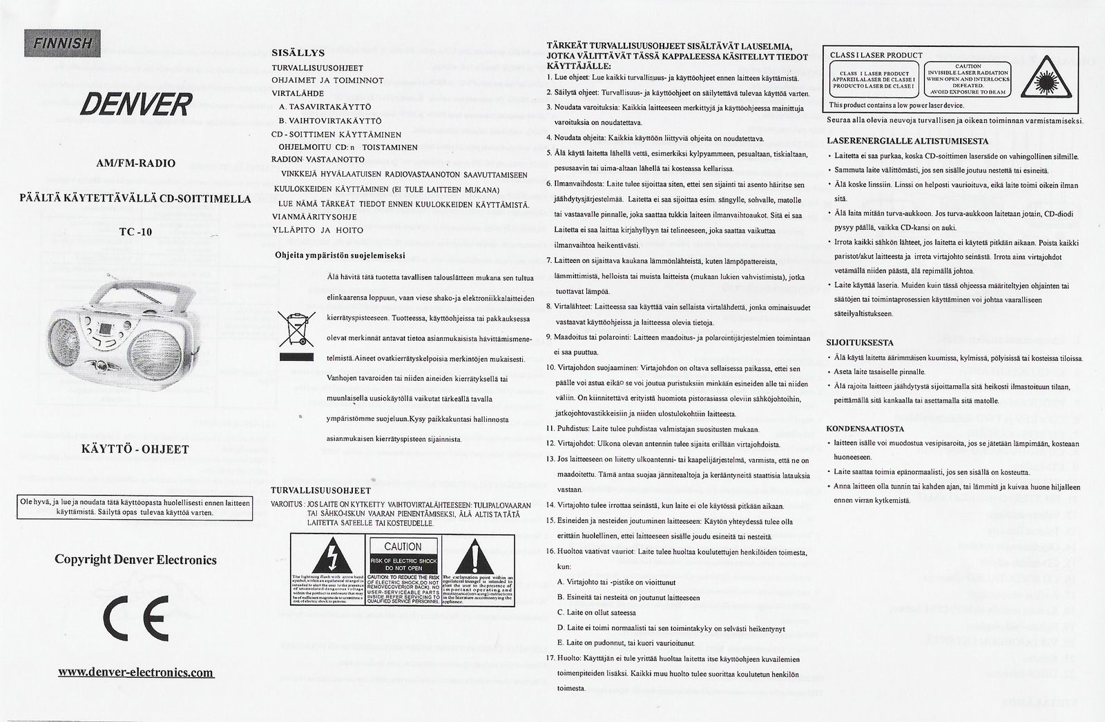 Denver TC-10 User Manual