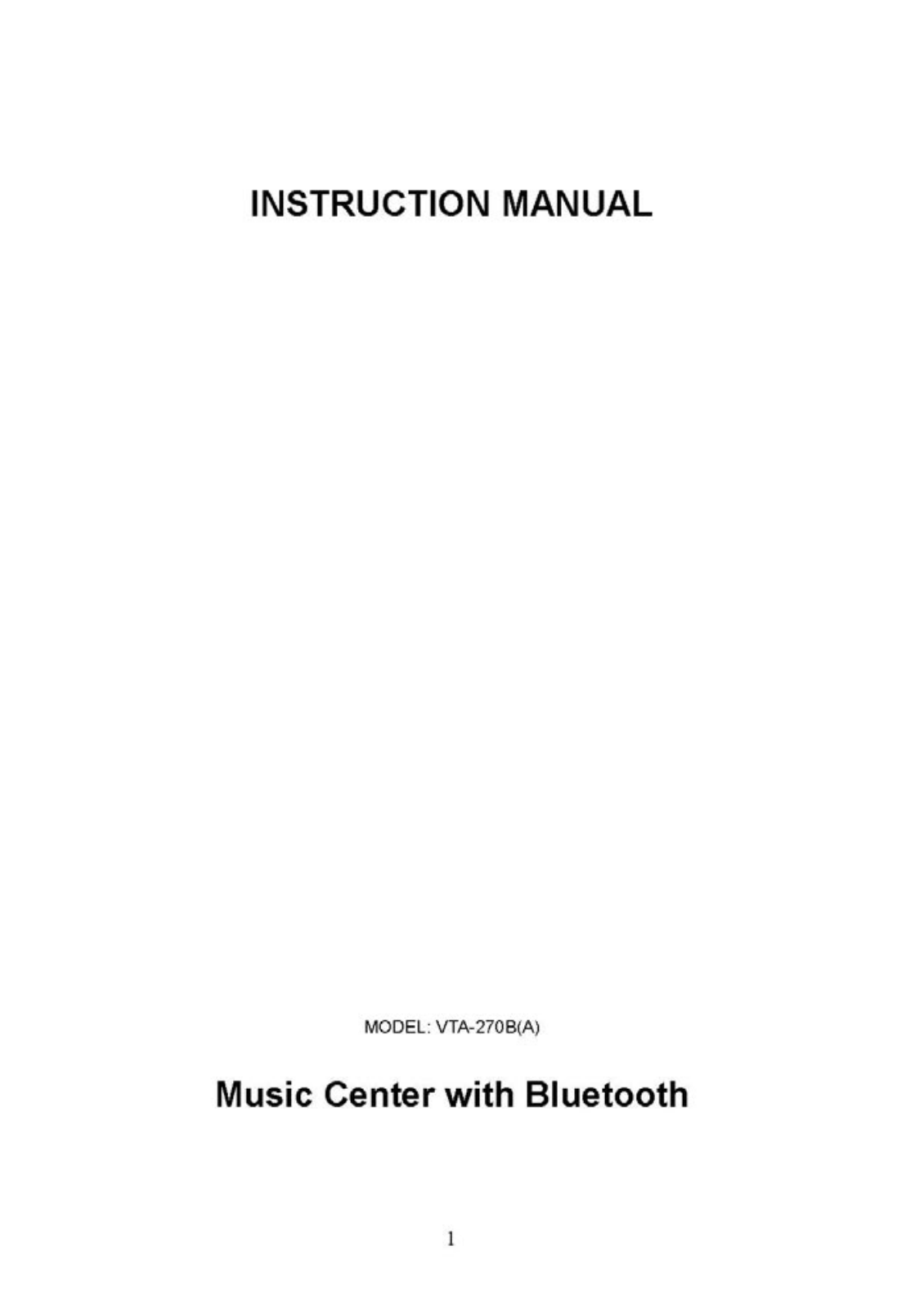 Innovative Technology Electronics VTA270BA User Manual