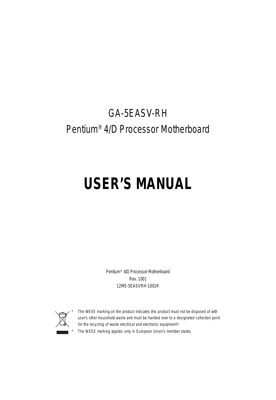 Gigabyte GA-5EASV-RH User Manual