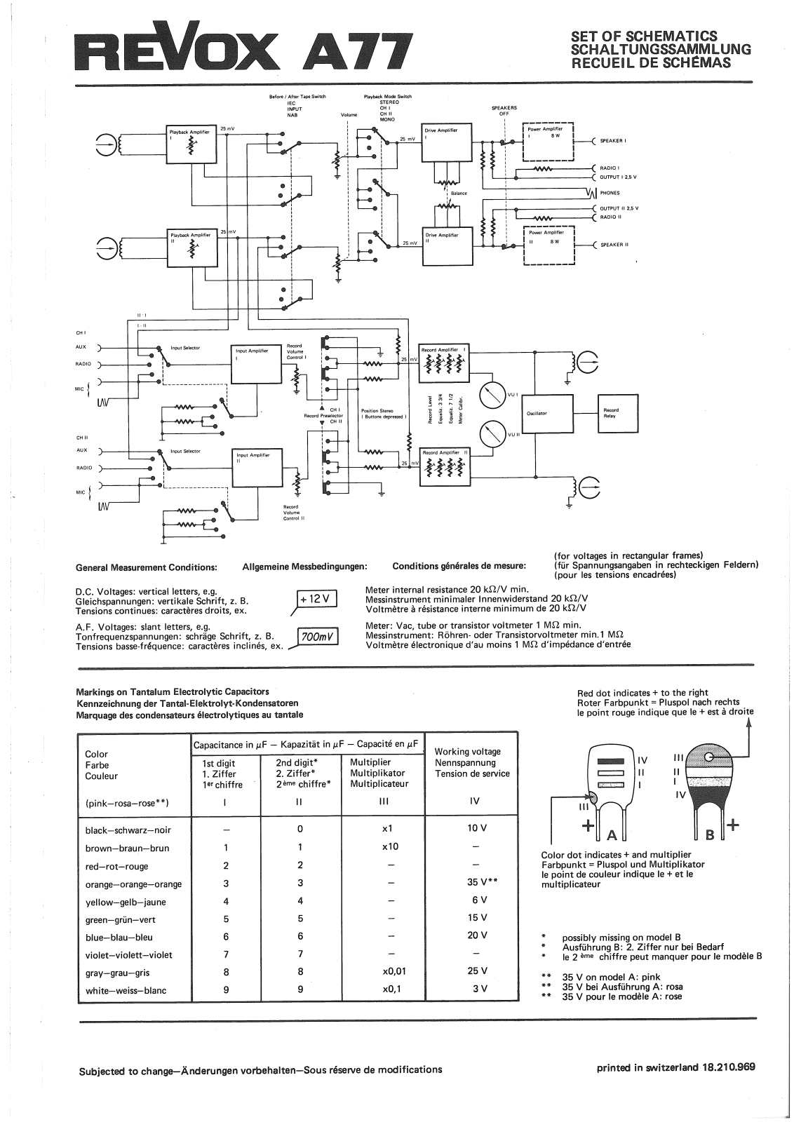 Revox A77 Schematics