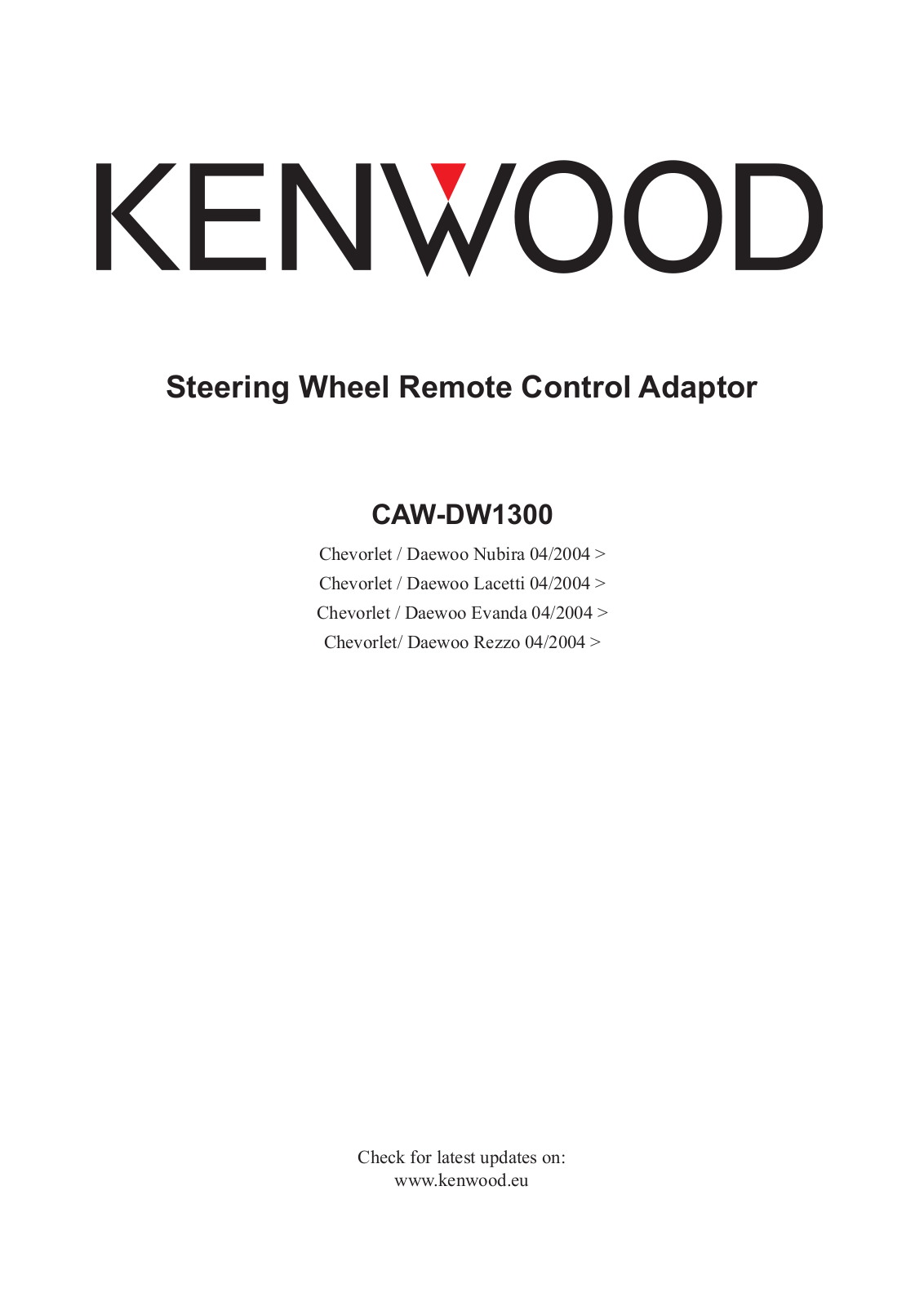 Kenwood CAW-DW1300 User Manual