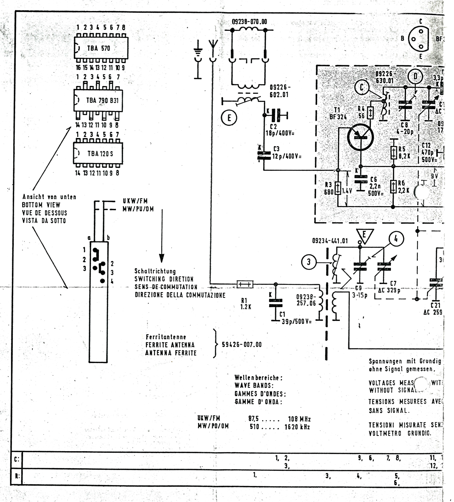 Grundig RF210 Schematic