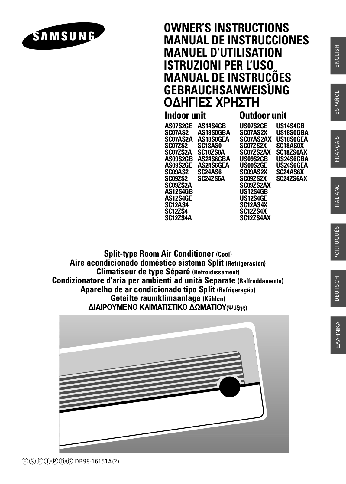 Samsung XUS24S6GEA/XSS, XUS24S6GEA/SMR, XUS18S0GEA5SMR, XUS24S6GEA/AFR, XUS18S0GEA/AFR User Manual