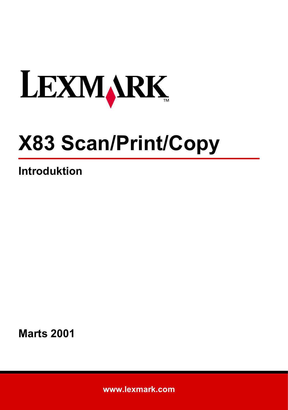 Lexmark X83 Getting started