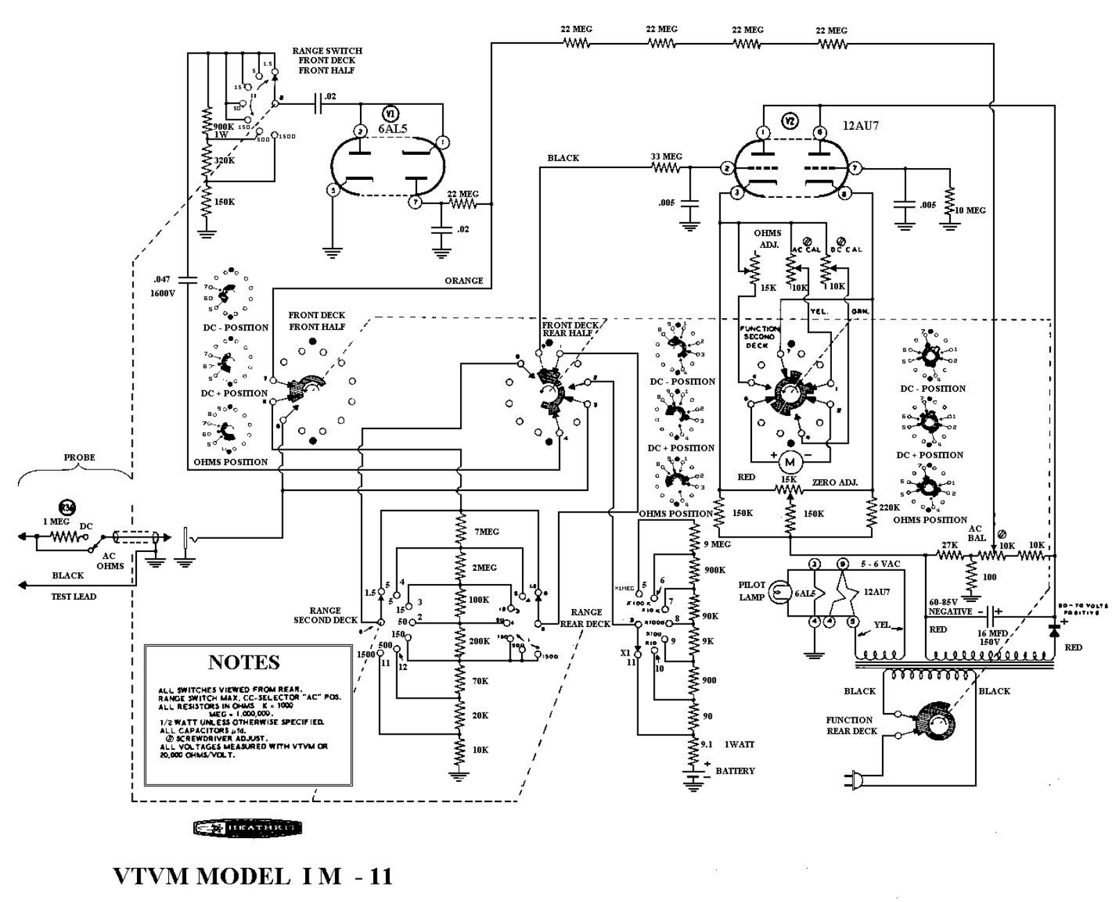 Heathkit IM-11 Schematic