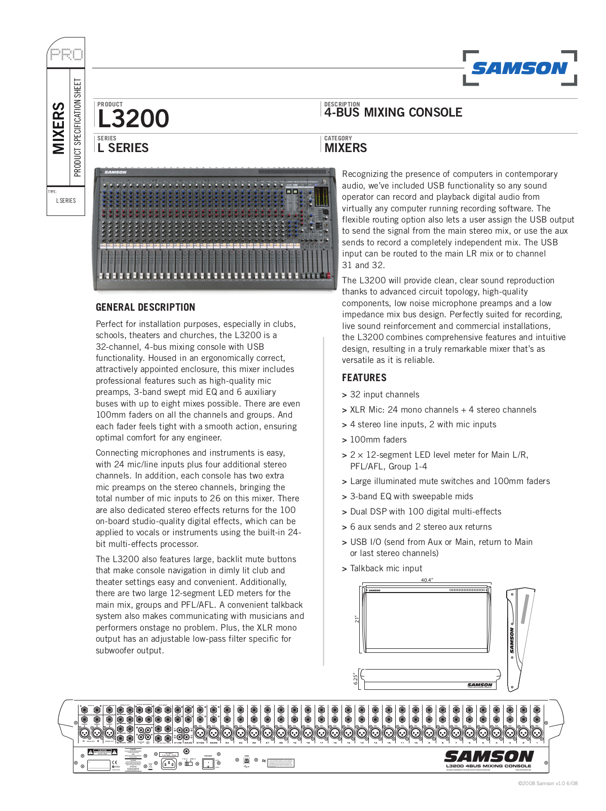 Samson L3200 User Manual