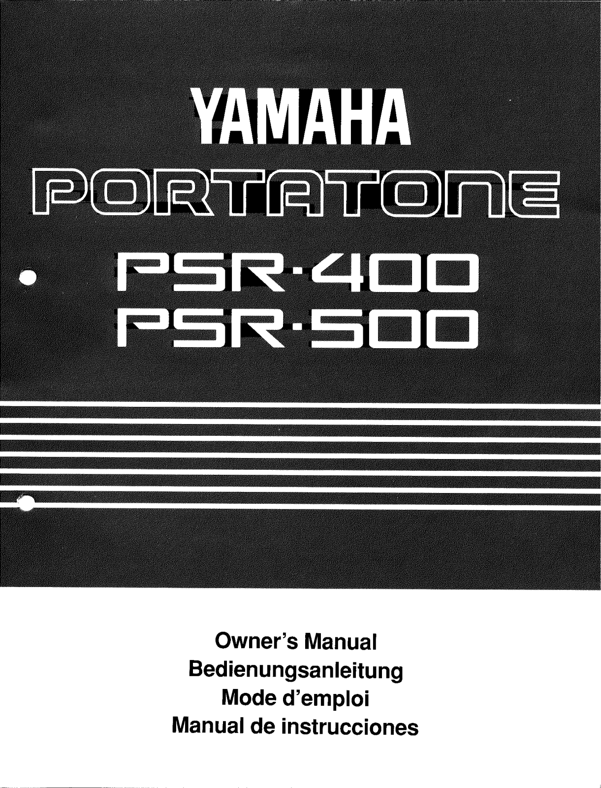 Yamaha PSR-500, PSR-400 Owner's Manual