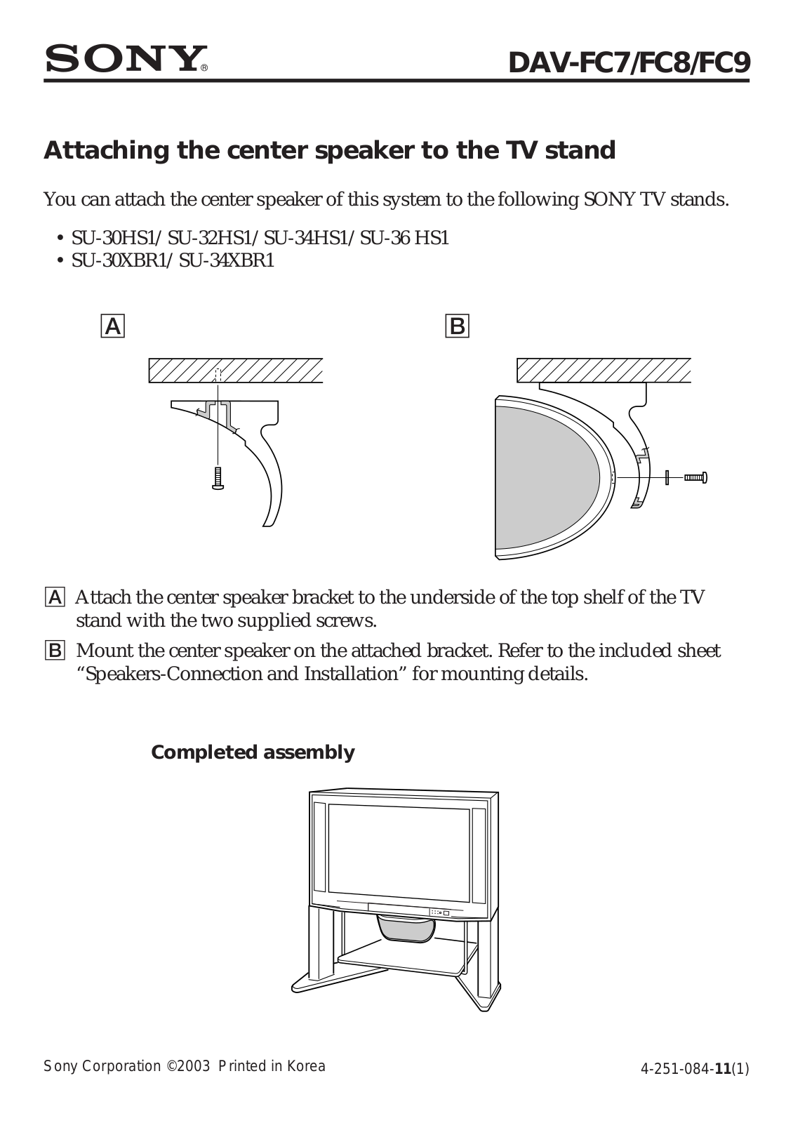 Sony DAV-FC7 User Manual