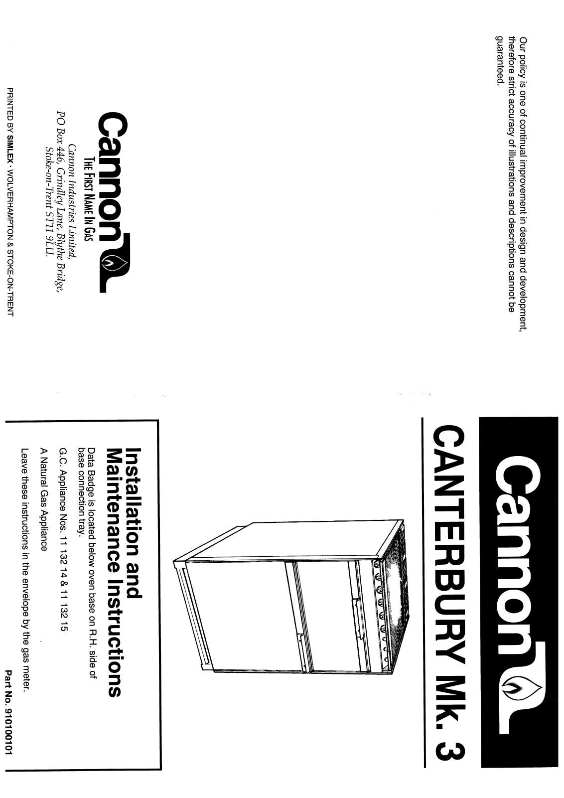 Cannon HB10100G User Manual