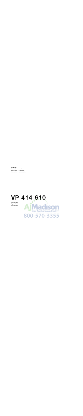 Gaggenau VP414610 Installation manual