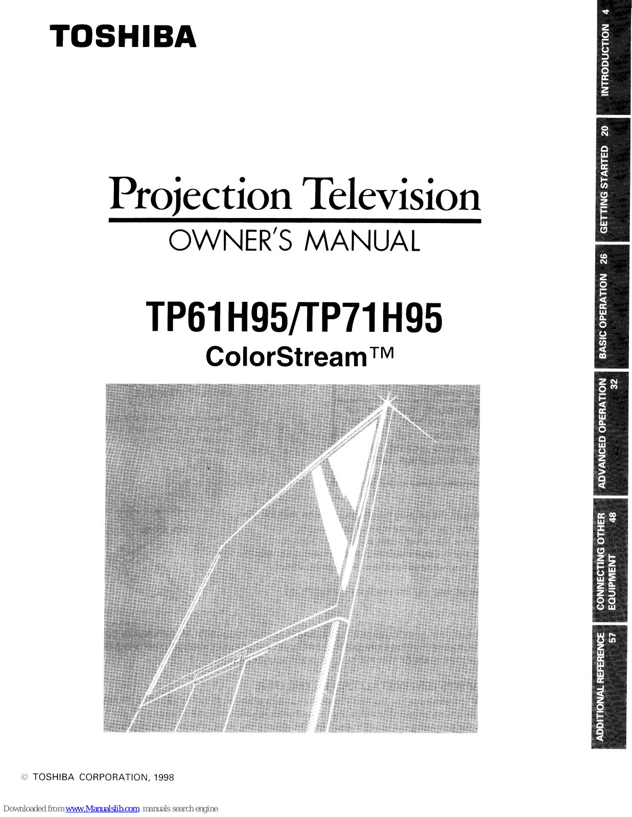 Toshiba COLORSTREAM TP71H95 Owner's Manual