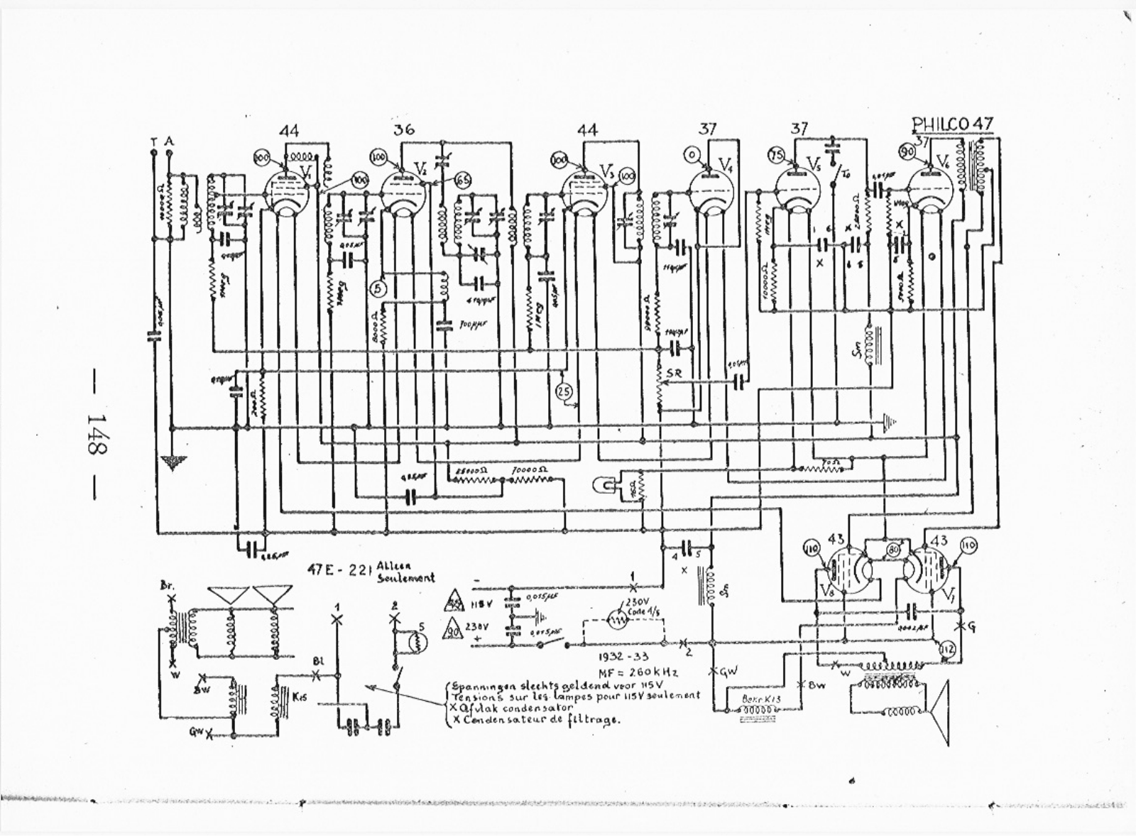 Philco 47 Schematic