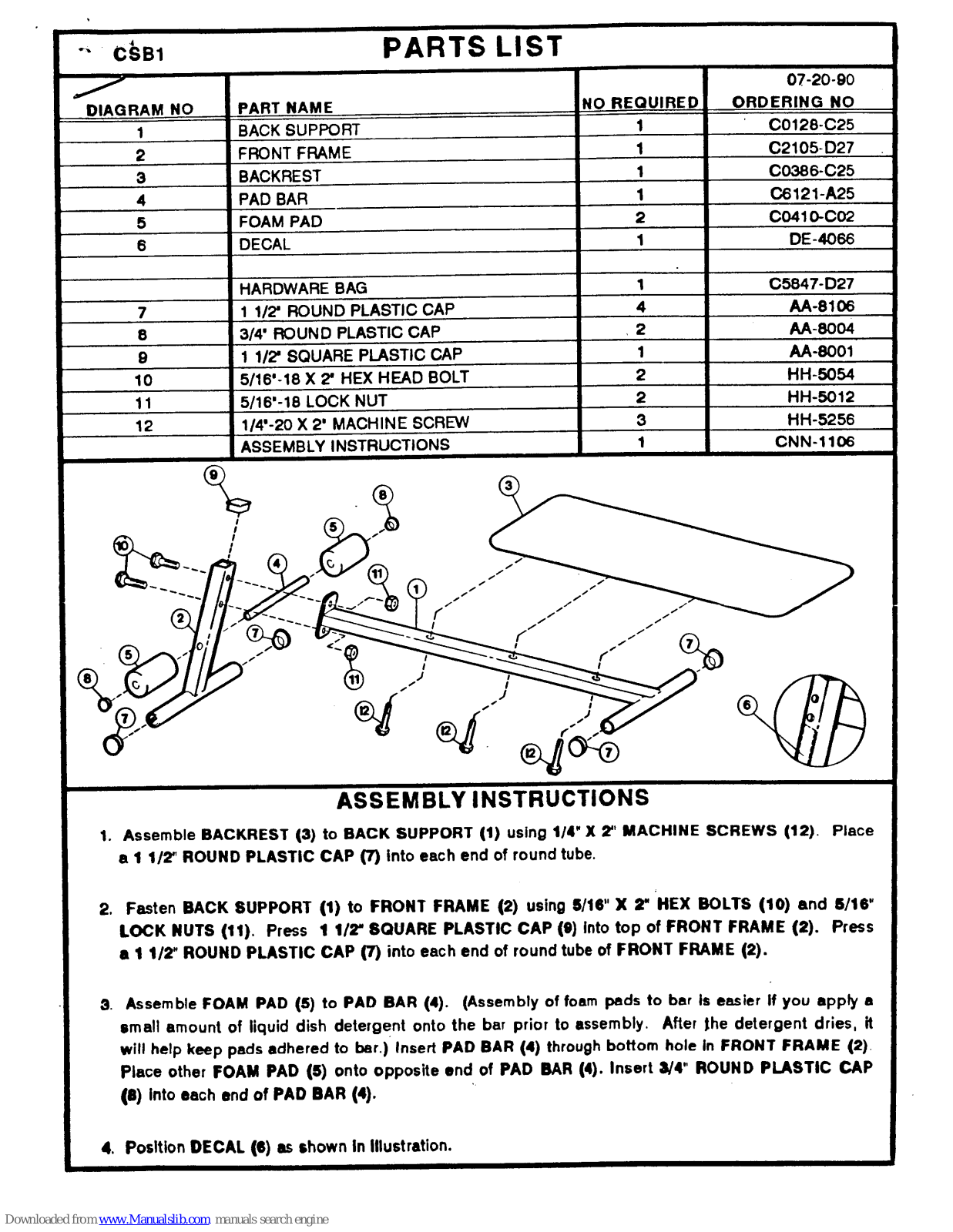 NordicTrack 1 1/4 Slant Board Manual