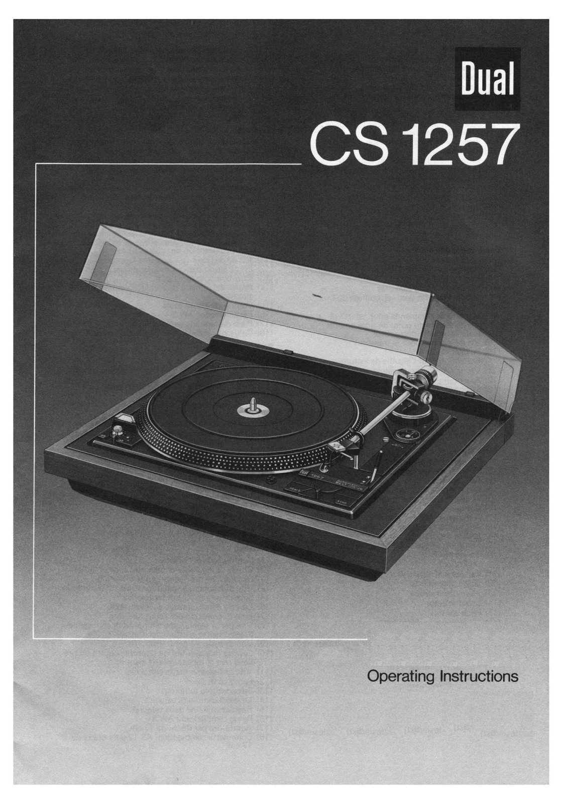 Dual CS-1257 Owners Manual