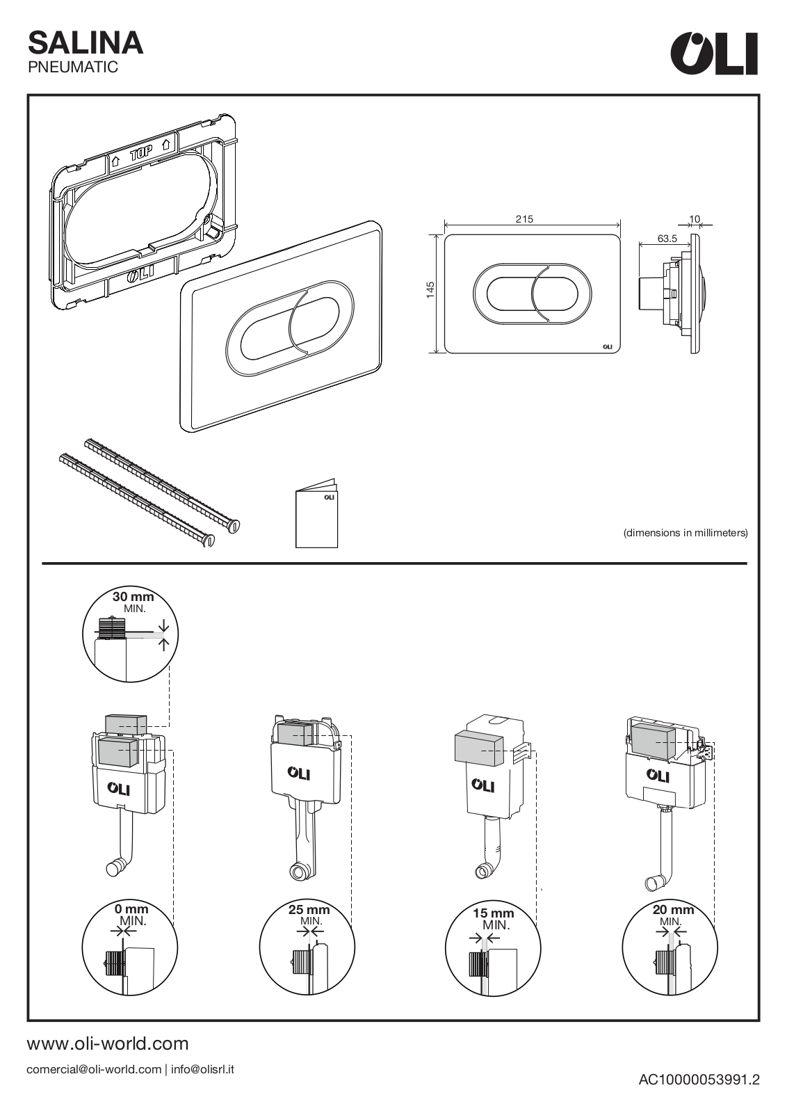 OLI SALINA PNEUMATIC Installation guide