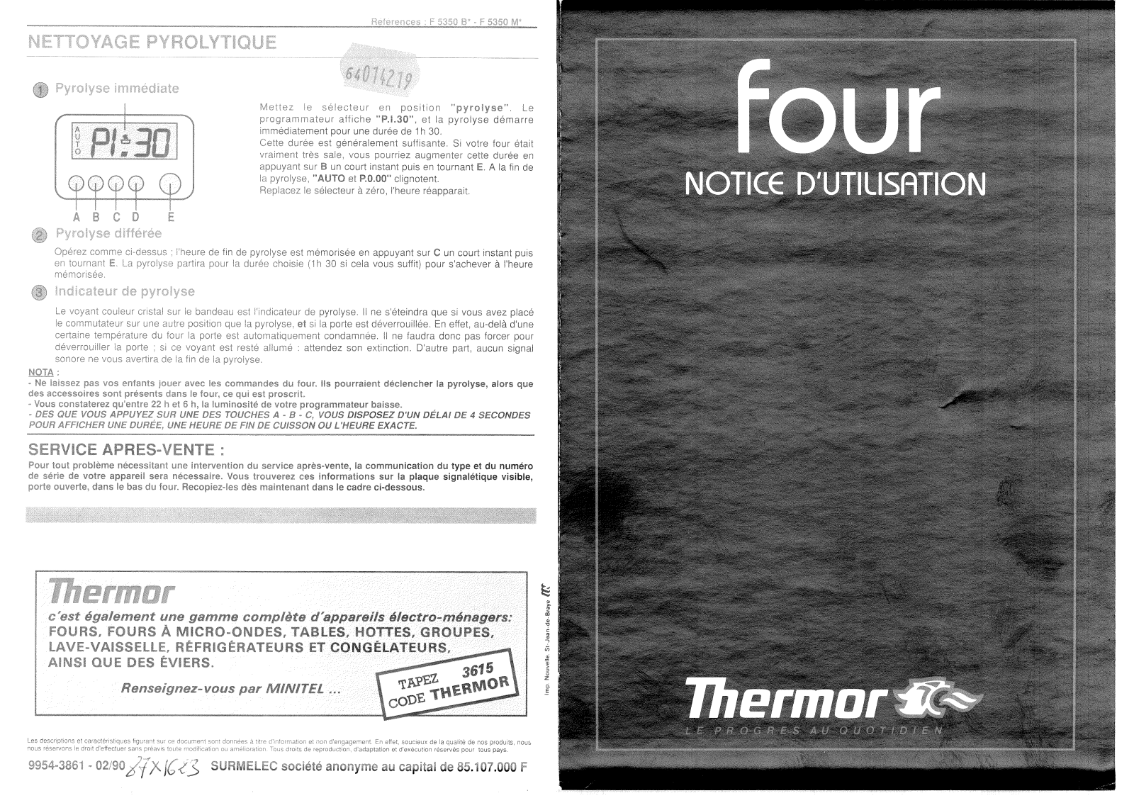 THERMOR F5350 User Manual