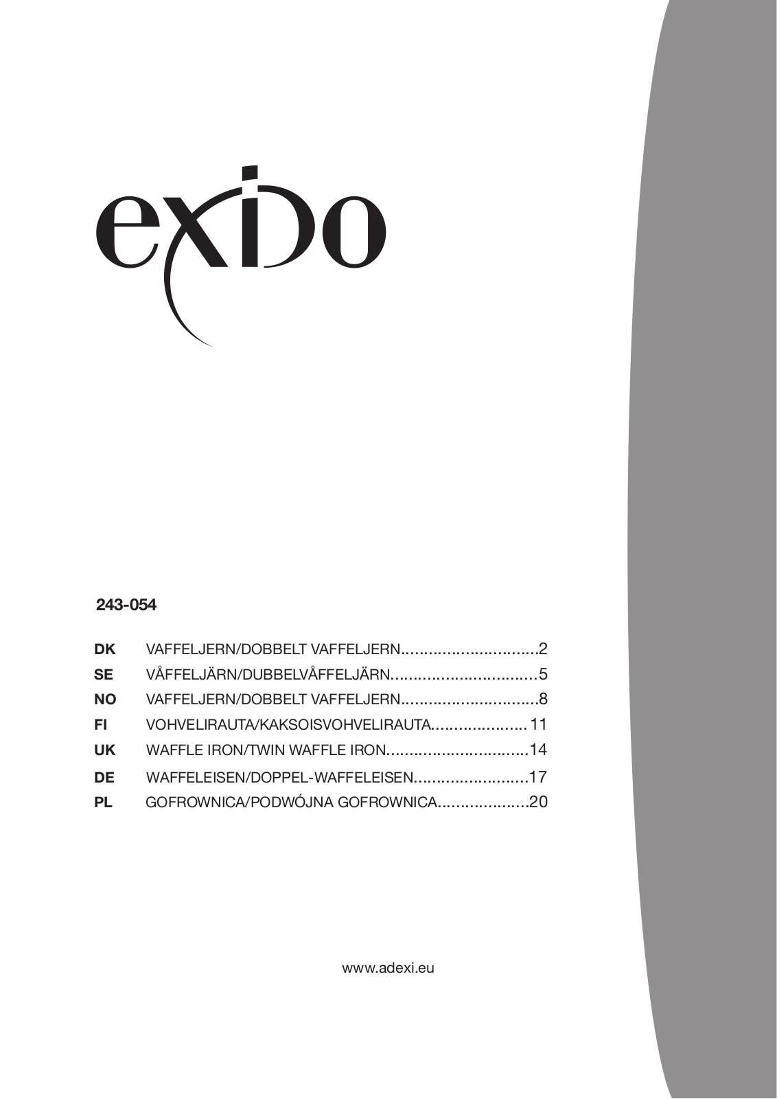 Exido 243-054 User Manual - ManualMachine.com