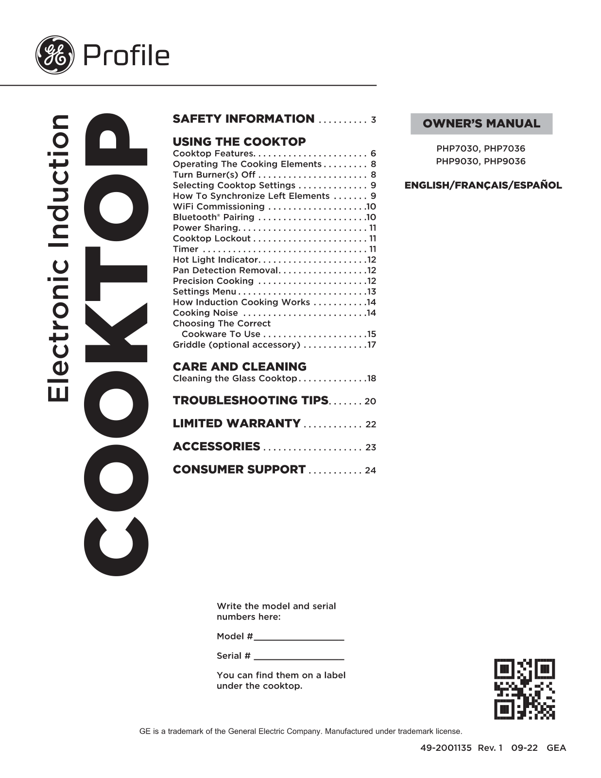 GE APPLIANCES PEP7036DTBB, PHP7030DTBB, PHP7036DTBB User guide - ManualMachine.com