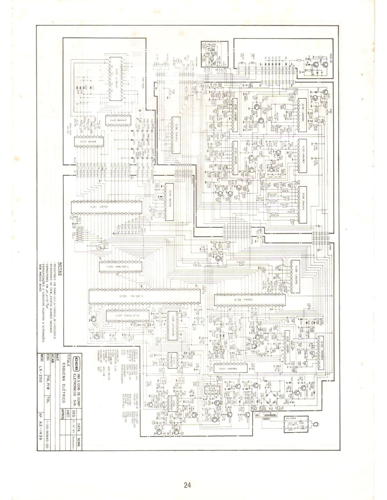 CCE LX-250 Schematic