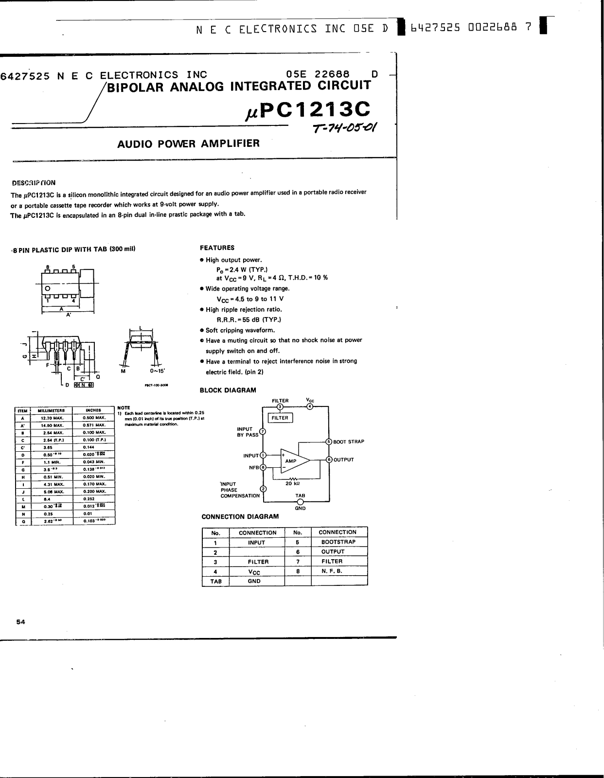 Datasheet UPC1213C Specification - ManualMachine.com