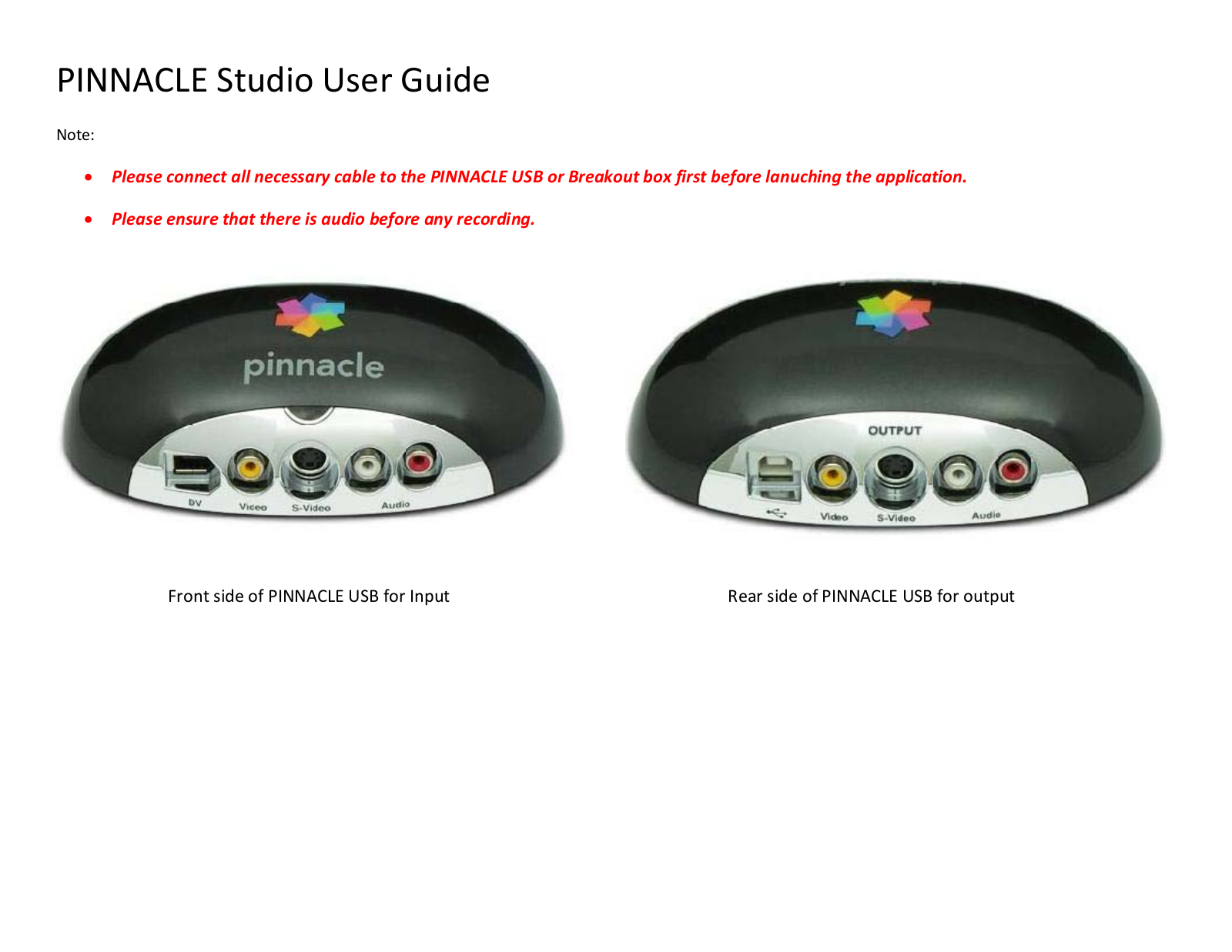 Pinnacle DVCPTENAM User manual