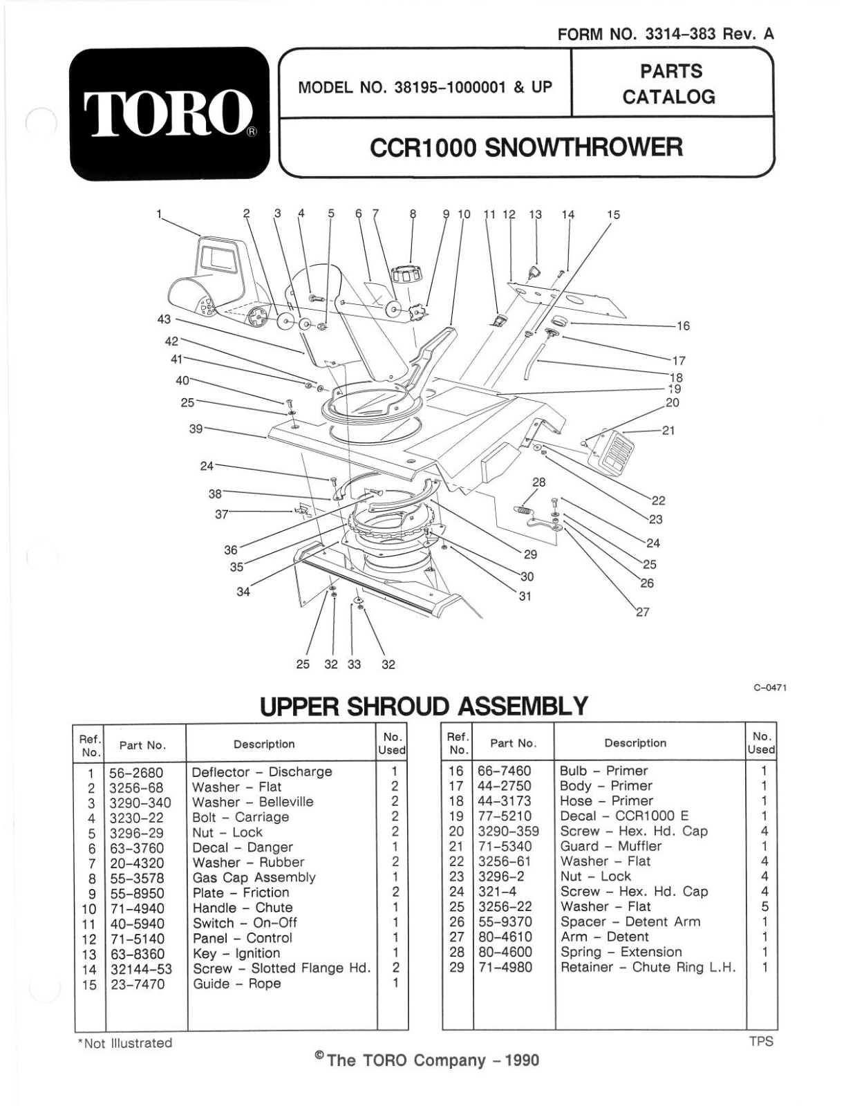 Toro 38195 Parts Catalogue